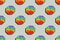 Seamless pattern of silicone colorful antistress pop it toy .