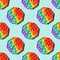 Seamless pattern of silicone colorful antistress pop it toy.