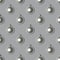 Seamless pattern with silver Christmas balls on a gray background. Color of the year 2021. Ultimate Grey background