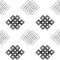 Seamless Pattern of Silver Endless Knot