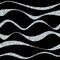 Seamless pattern with silver waves on black background