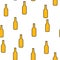 Seamless pattern of simple abstract alcoholic beer glass bottles of crafty intoxicating cold tasty beer icons for bar on white