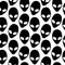 Seamless pattern with simple flat alien heads symbols