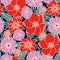 Seamless pattern with simple flowers. Floral print hippie 60s.