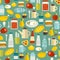 Seamless pattern with simple food.