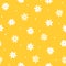 Seamless pattern with simple little flowers in pastel color. Floral repeatable background with chamomile. Cute childish print.