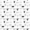 Seamless pattern with sketch crowns.