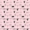 Seamless pattern with sketch crowns.