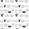 Seamless pattern with sketch crowns.