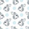 Seamless pattern sketch graphic illustration rabbit magic with mystic and occult hand drawn symbols