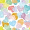 Seamless pattern with sketch hearts Pastel color on a white back