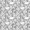 Seamless pattern of sketches cheerful happy friendly smiling snowmen crowd