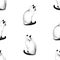 Seamless pattern of sketches sitting siamese cats