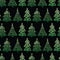 Seamless pattern of sketches various christmas trees