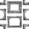 Seamless pattern of sketches various painting frames