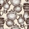Seamless pattern of sketches various vintage clayware