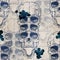 Seamless pattern with skull on grunge background