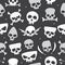 Seamless pattern of the skull icons