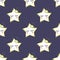 Seamless pattern with sleeping stars for kids. Cute baby shower vector background.