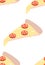 Seamless pattern of a slice of pepperoni pizza with dripping cheese