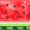 Seamless pattern of slice ripe watermelon with seeds.