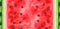 Seamless pattern of slice ripe watermelon with seeds.