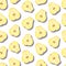 Seamless pattern with sliced ripe sweet pears, fruit background
