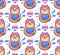 The seamless pattern of sloths dreaming with sleep masks