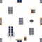 Seamless pattern of small ancient maltese windows with stone frames