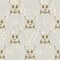 Seamless pattern of small beige flowers and branches on a gray cell background. Watercolor -8