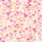 Seamless pattern with small pink, crimson and yellow flowers. Wa