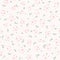 Seamless pattern with small pretty pink flowers and green leaves. Ditsy texture