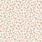 Seamless pattern with small pretty red flowers and green leaves. Ditsy texture