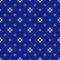 Seamless pattern with small triangles, flower shapes, arrows.