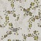 Seamless pattern small wild branch with beige and green flowers on a light linen beige background. Watercolor