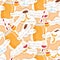 Seamless pattern of smoothie of honey, and yogurt. Vector