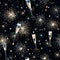 seamless pattern snowflakes, champagne, fireworks