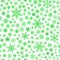 Seamless pattern of snowflakes, green on white