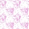 Seamless pattern with snowman, broom, hat, wind.