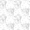 Seamless pattern with snowman, broom, hat, wind.