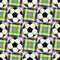 Seamless pattern with a soccer balls in a translucent colors