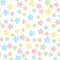 Seamless pattern with soft pastel color stars. Cute repeat texture background, vector.