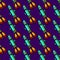 Seamless pattern with space rockets flying on purple background