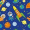 Seamless Pattern SPACEMAN is Color Vector