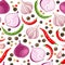 Seamless pattern with spicy spices