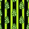 Seamless pattern Spinach salad on dark striped background. Modern ornament with lettuce