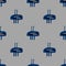 Seamless pattern with spooky blue monster