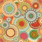 Seamless pattern spring baby with bright colorful painted circle