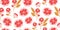 Seamless pattern with spring flowers in bloom