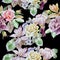 Seamless pattern with spring flowers. Rose. Peony. Lilia. Iris. Clematis. Hyacinth. Watercolor.